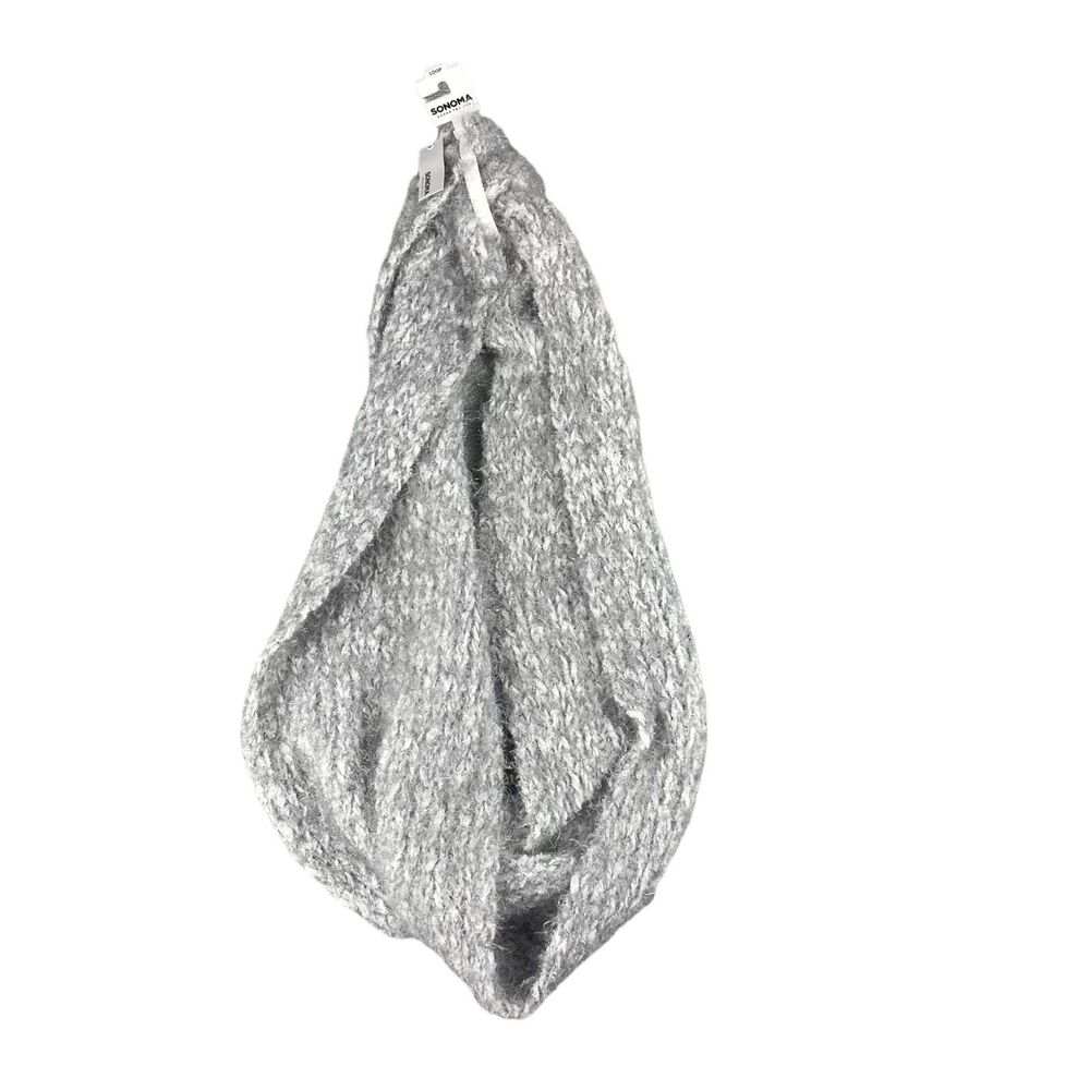 Sonoma Scarf Womens One Size Silver Loop Neck Glittery Wrap Soft Boho Modern NWT